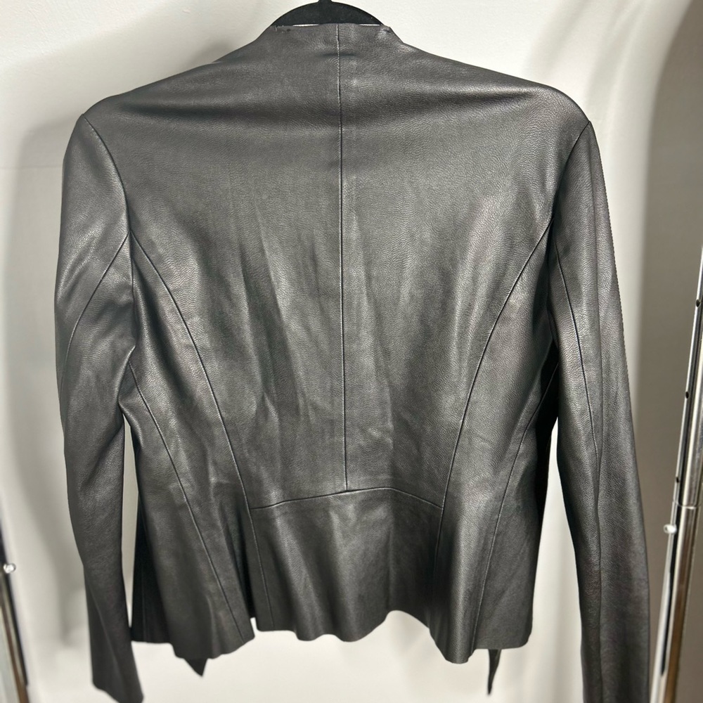 Zara Basics Waterfall Collared Vegan Leather Jacket - Picture 3 of 8